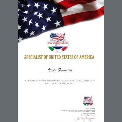 Prima di Partire Viaggi: Certificato USA Ambassador